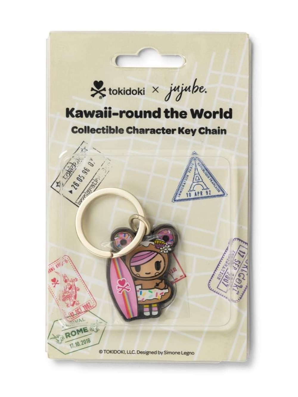 Jujube TokiDoki Donutella Key Chain Kawaii Around The World